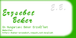 erzsebet beker business card